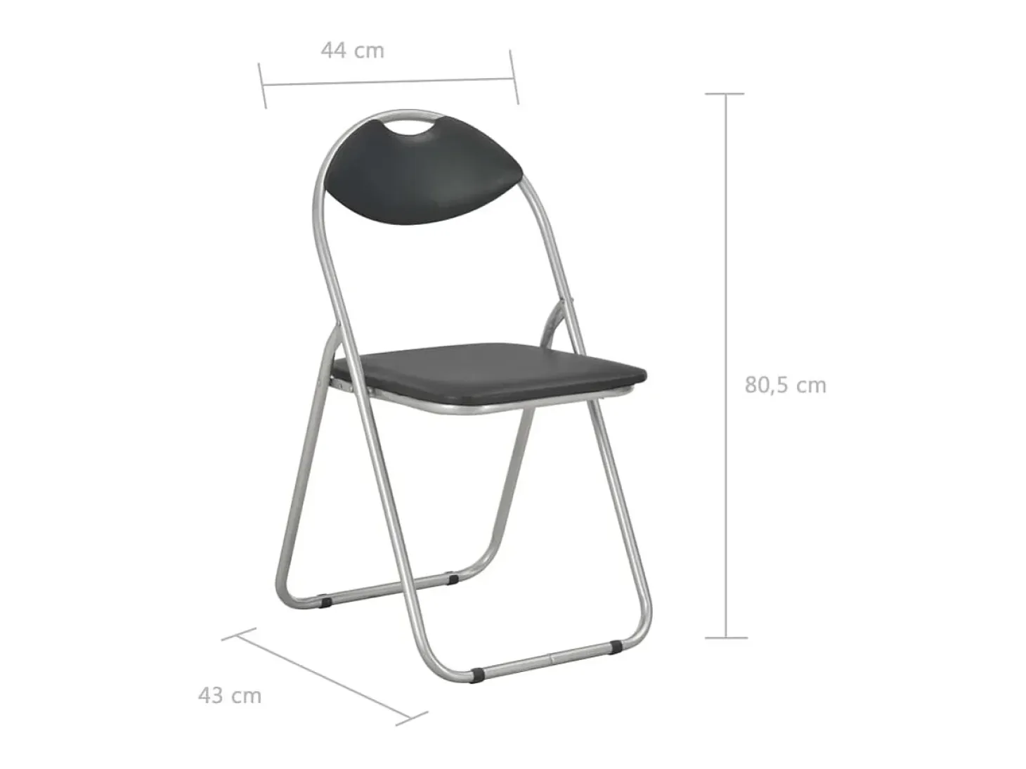Sillas de comedor plegables 4 unidades cuero sintético negro