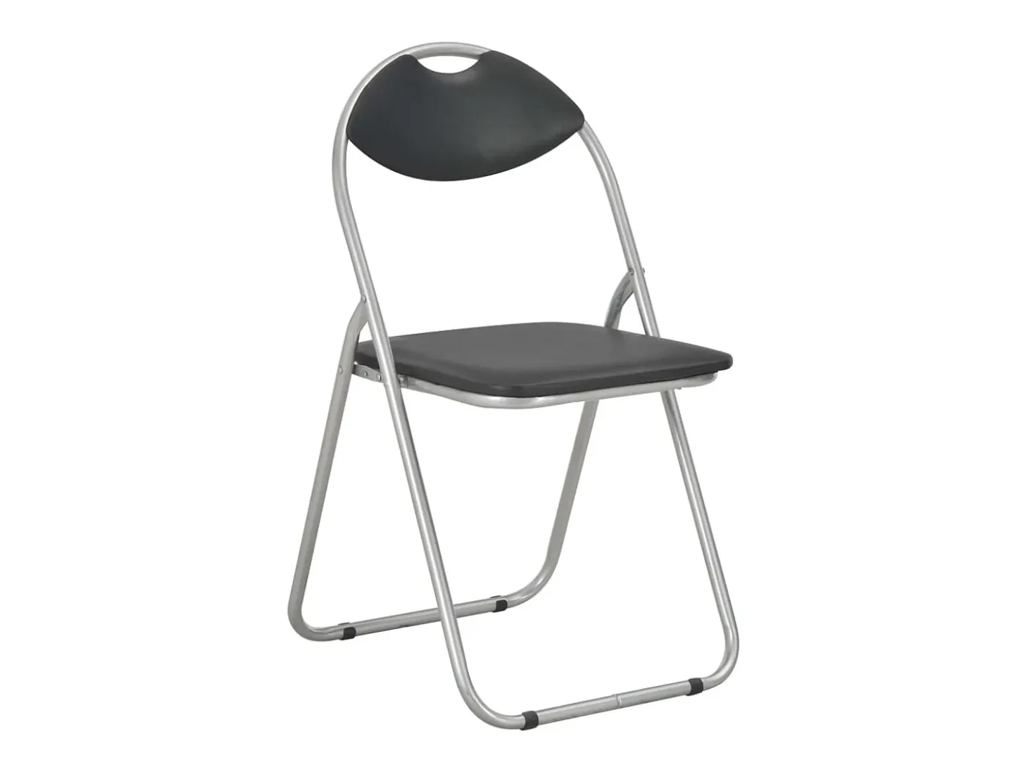 Sillas de comedor plegables 4 unidades cuero sintético negro