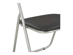Sillas de comedor plegables 4 unidades cuero sintético negro