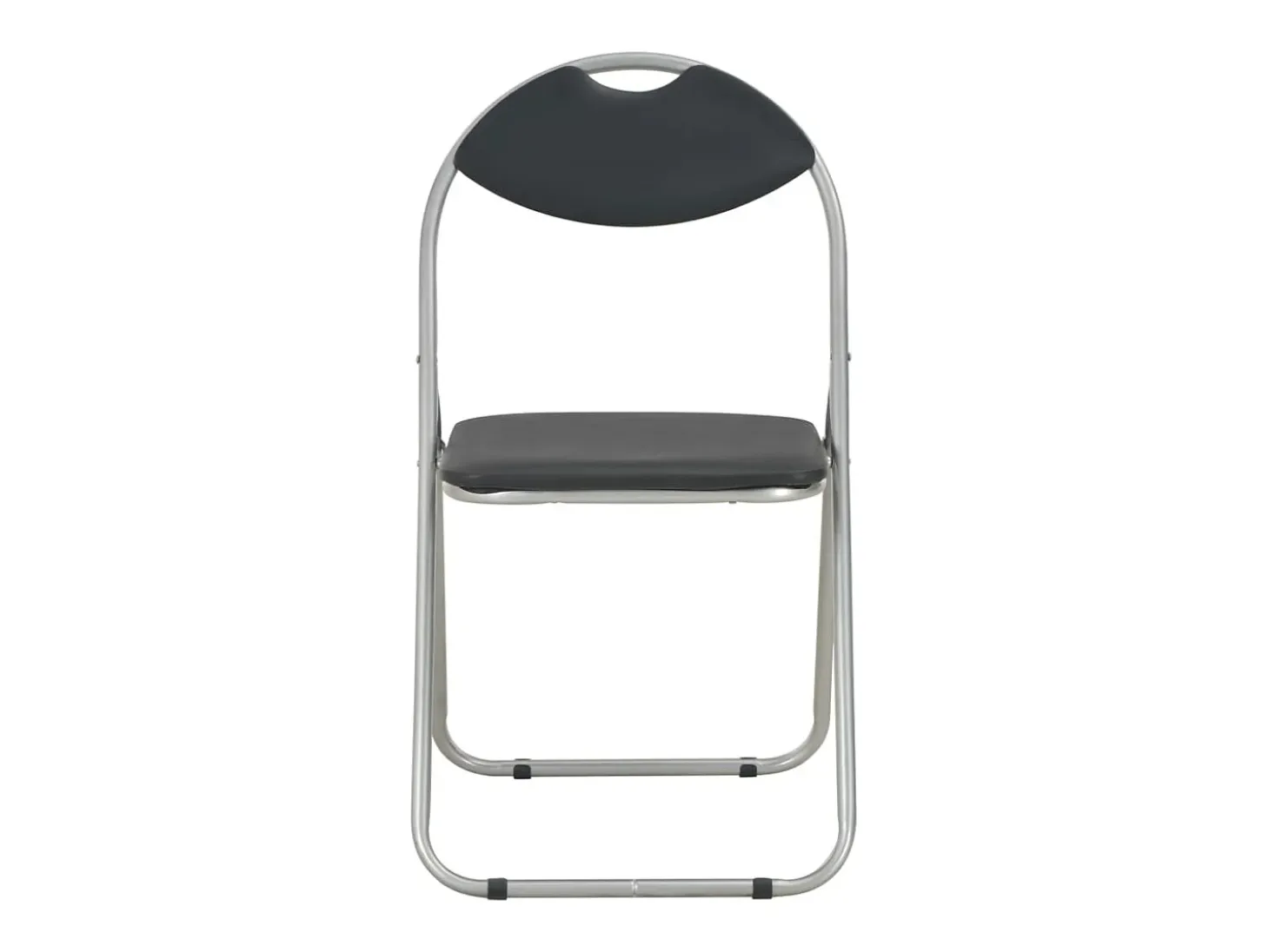 Sillas de comedor plegables 4 unidades cuero sintético negro