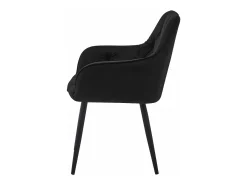 Sillas de comedor Valora LUKK – Terciopelo negro con patas negras x 2
