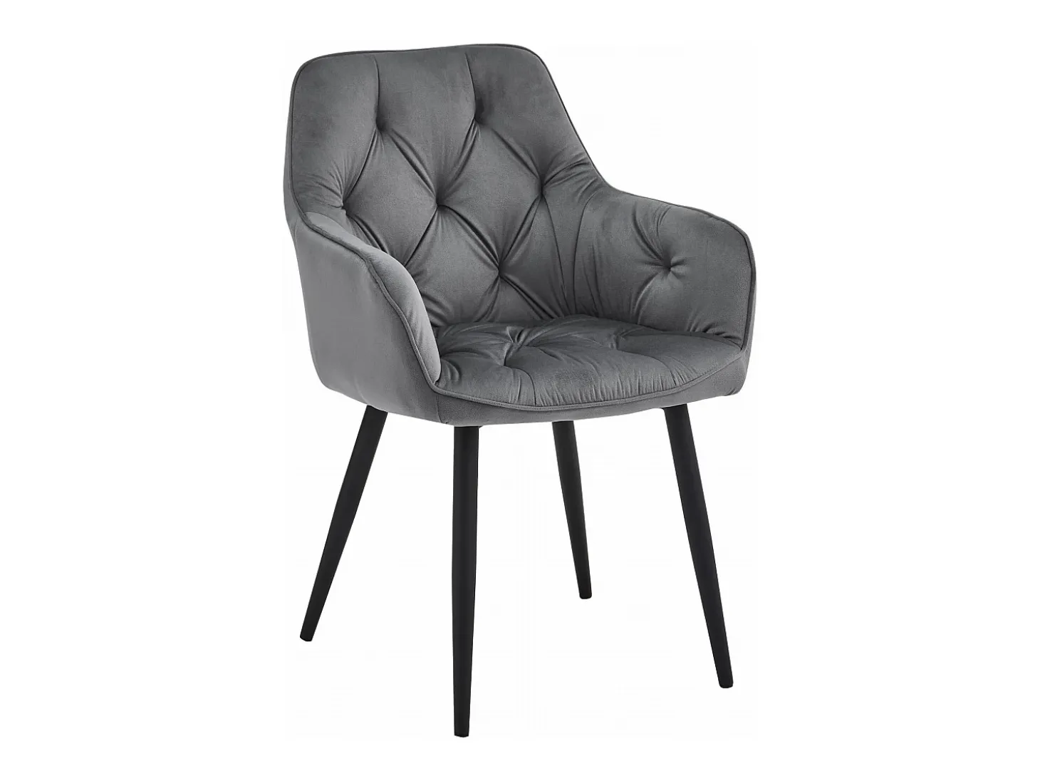 Sillas de comedor Valora LUKK – Terciopelo gris oscuro con patas negras x 2