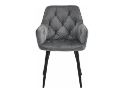 Sillas de comedor Valora LUKK – Terciopelo gris oscuro con patas negras x 2
