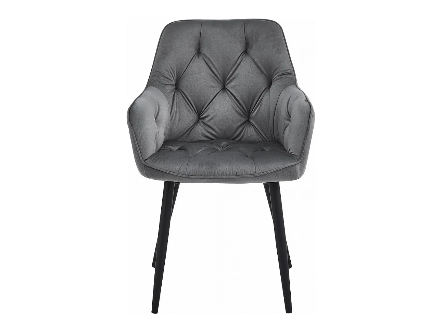 Sillas de comedor Valora LUKK – Terciopelo gris oscuro con patas negras x 2