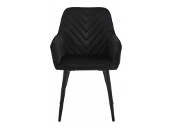 Sillas de comedor Valora WAAV – Terciopelo negro con patas negras x2