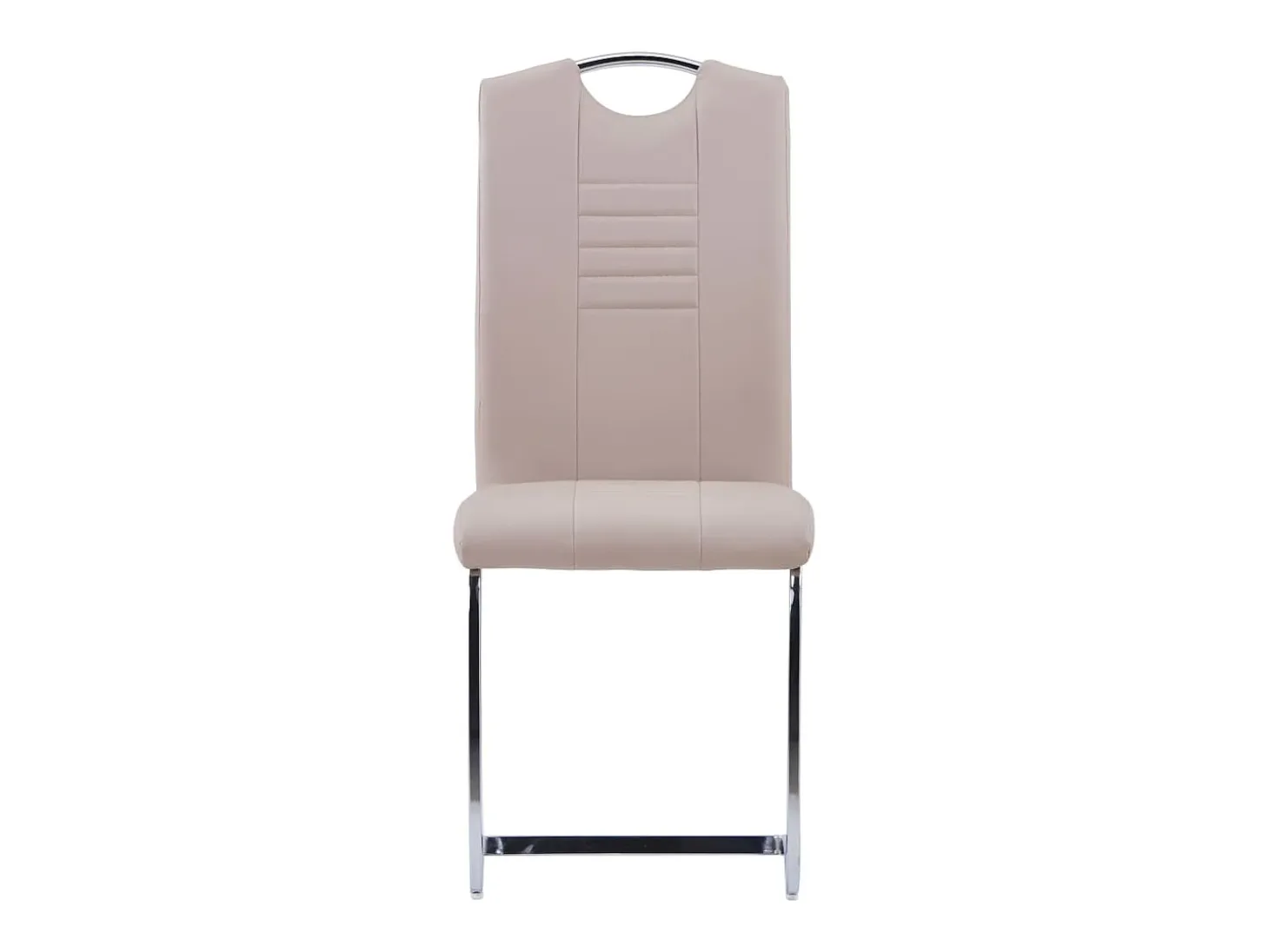 Sillas de comedor voladizas 2 unidades cuero sintético capuchino