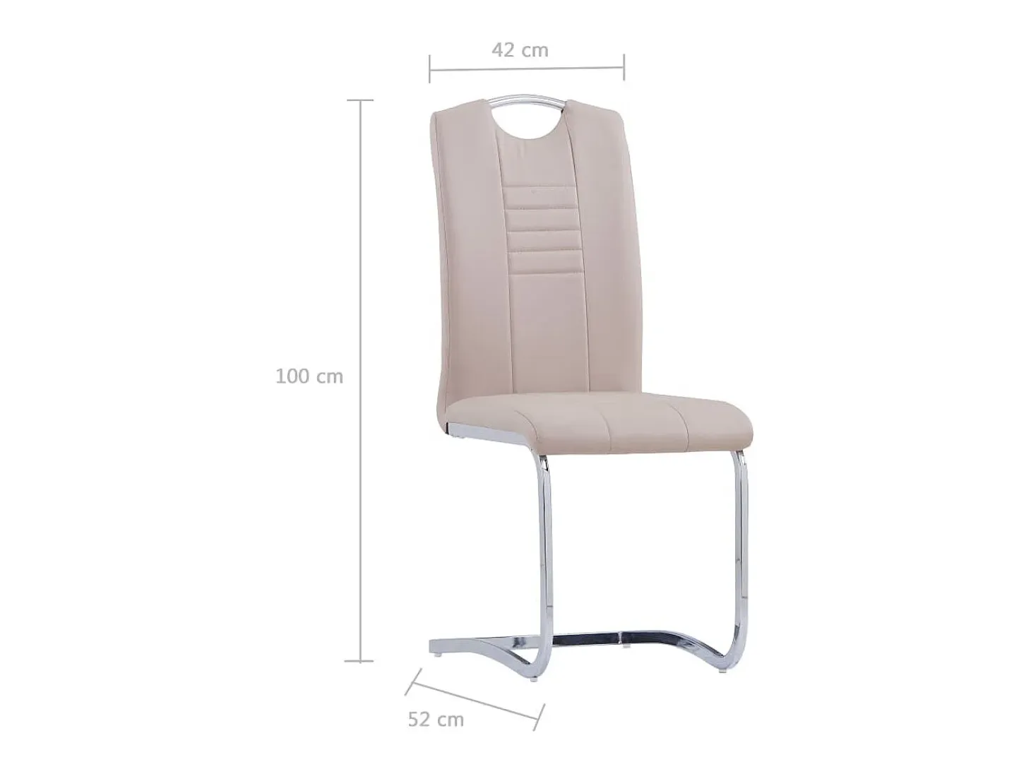 Sillas de comedor voladizas 2 unidades cuero sintético capuchino