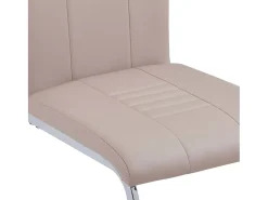 Sillas de comedor voladizas 2 unidades cuero sintético capuchino