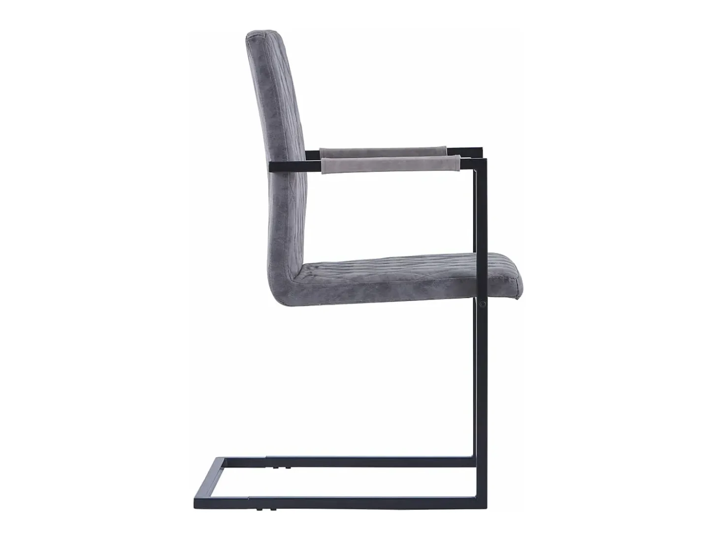 Sillas de comedor voladizas 2 unidades cuero sintético gris oscuro