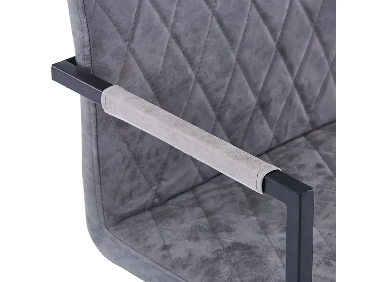 Sillas de comedor voladizas 2 unidades cuero sintético gris oscuro