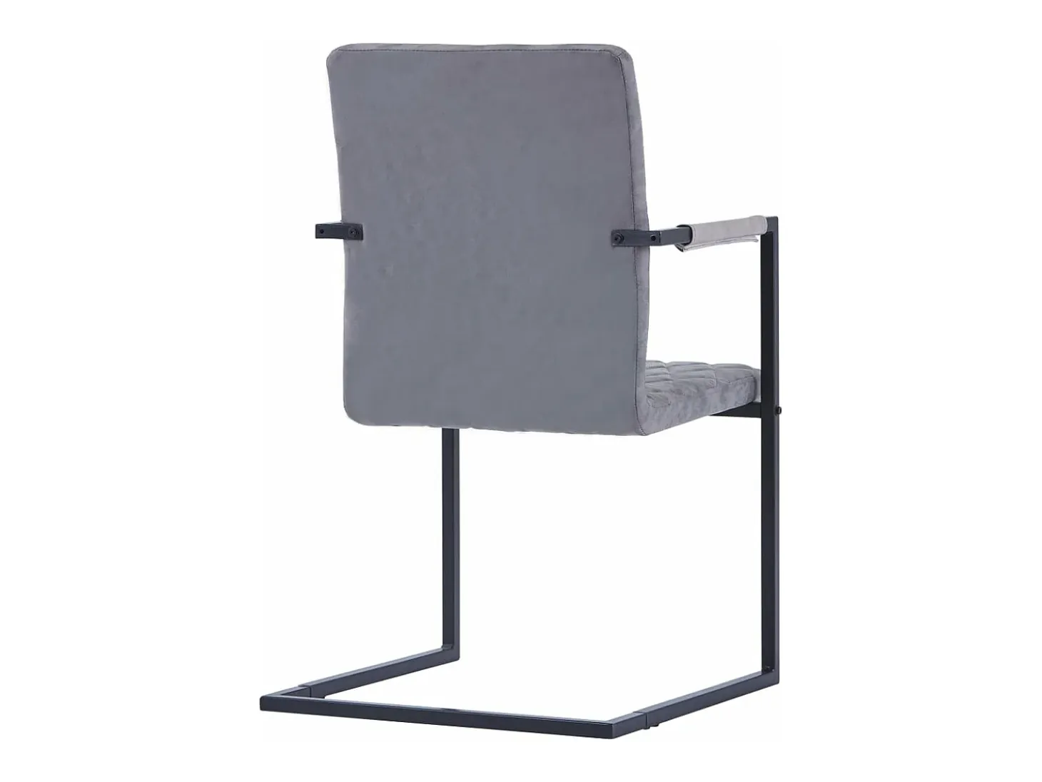 Sillas de comedor voladizas 2 unidades cuero sintético gris oscuro