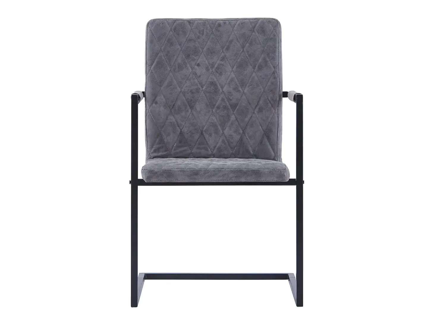 Sillas de comedor voladizas 2 unidades cuero sintético gris oscuro