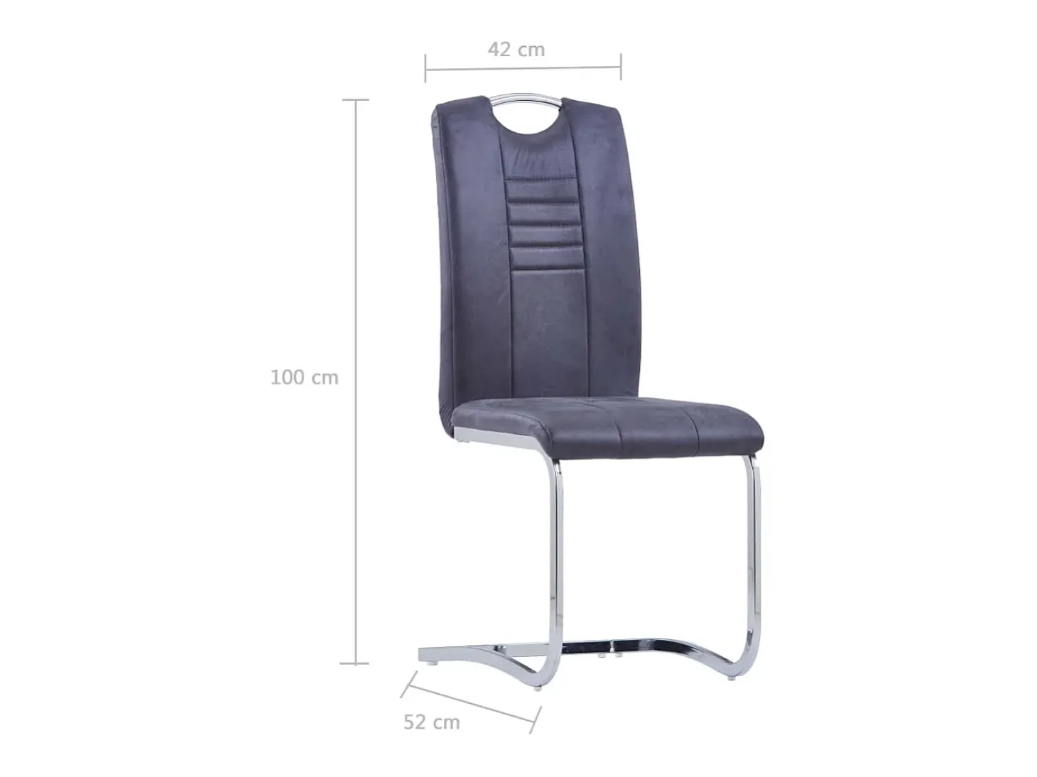 Sillas de comedor voladizas 2 unidades piel de ante artificial gris