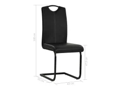Sillas de comedor voladizas 4 unidades cuero sintético negro