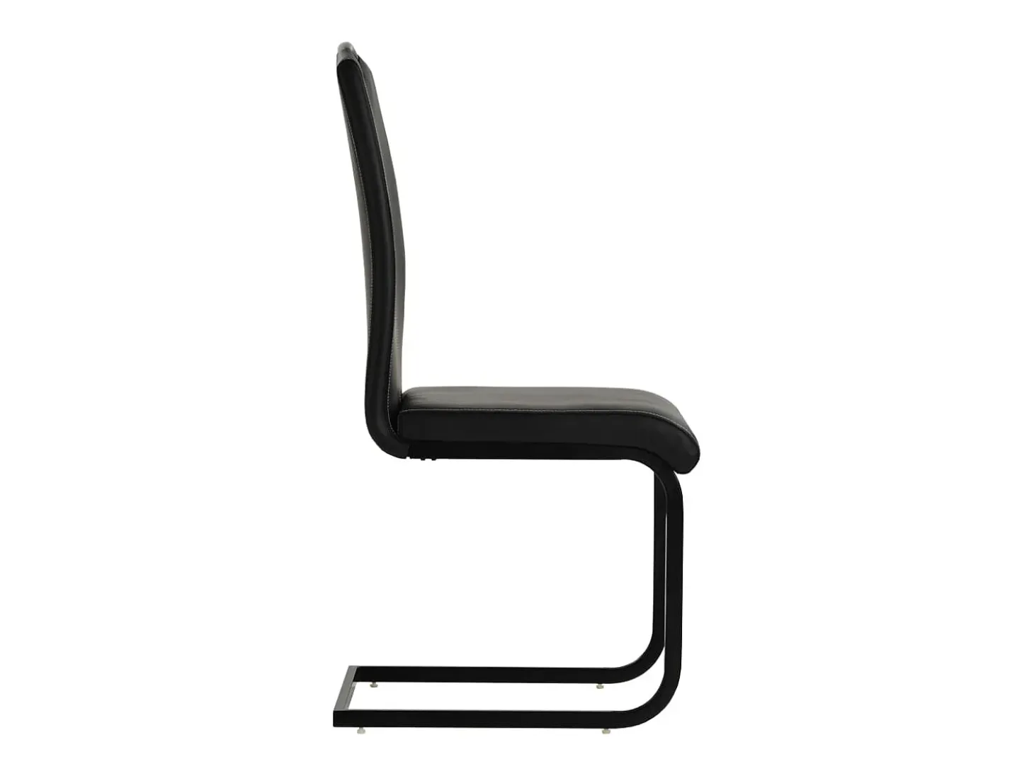 Sillas de comedor voladizas 2 unidades cuero sintético negro