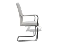 Sillas de comedor voladizas 4 unidades de tela blanca