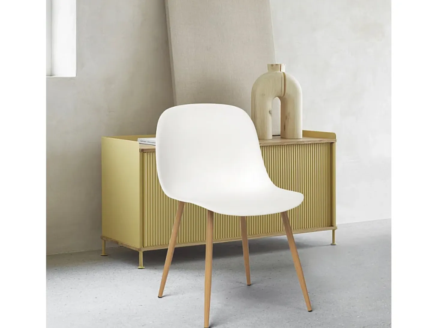 Sillas de diseño escandinavo para cocina comedor restaurante Sleek - Blanco