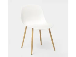 Sillas de diseño escandinavo para cocina comedor restaurante Sleek - Blanco