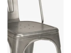 sillas de diseño industrial de metal shabby chic vintage estilo steel old - Silver