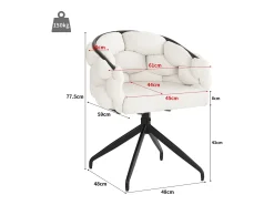 Sillas de terciopelo de lujo (4 piezas), giratorias 360°, diseño moderno, metal dorado, beige (45 x 44 x 77,5 cm)