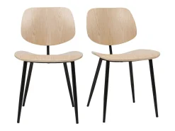 Sillas en madera clara y metal negro (lote de 2) TOBIAS