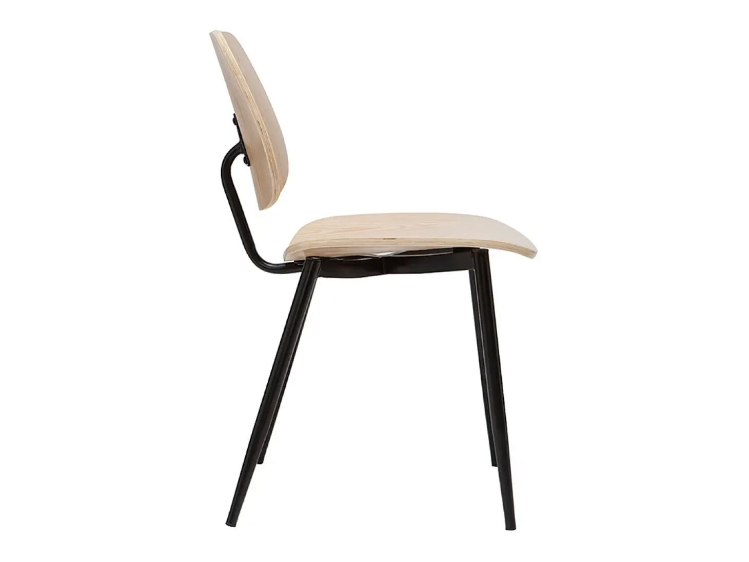 Sillas en madera clara y metal negro (lote de 2) TOBIAS
