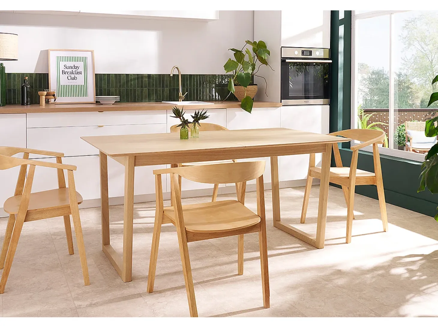 Sillas escandinavas diseño blanco y madera clara (juego de 2) BAHIA