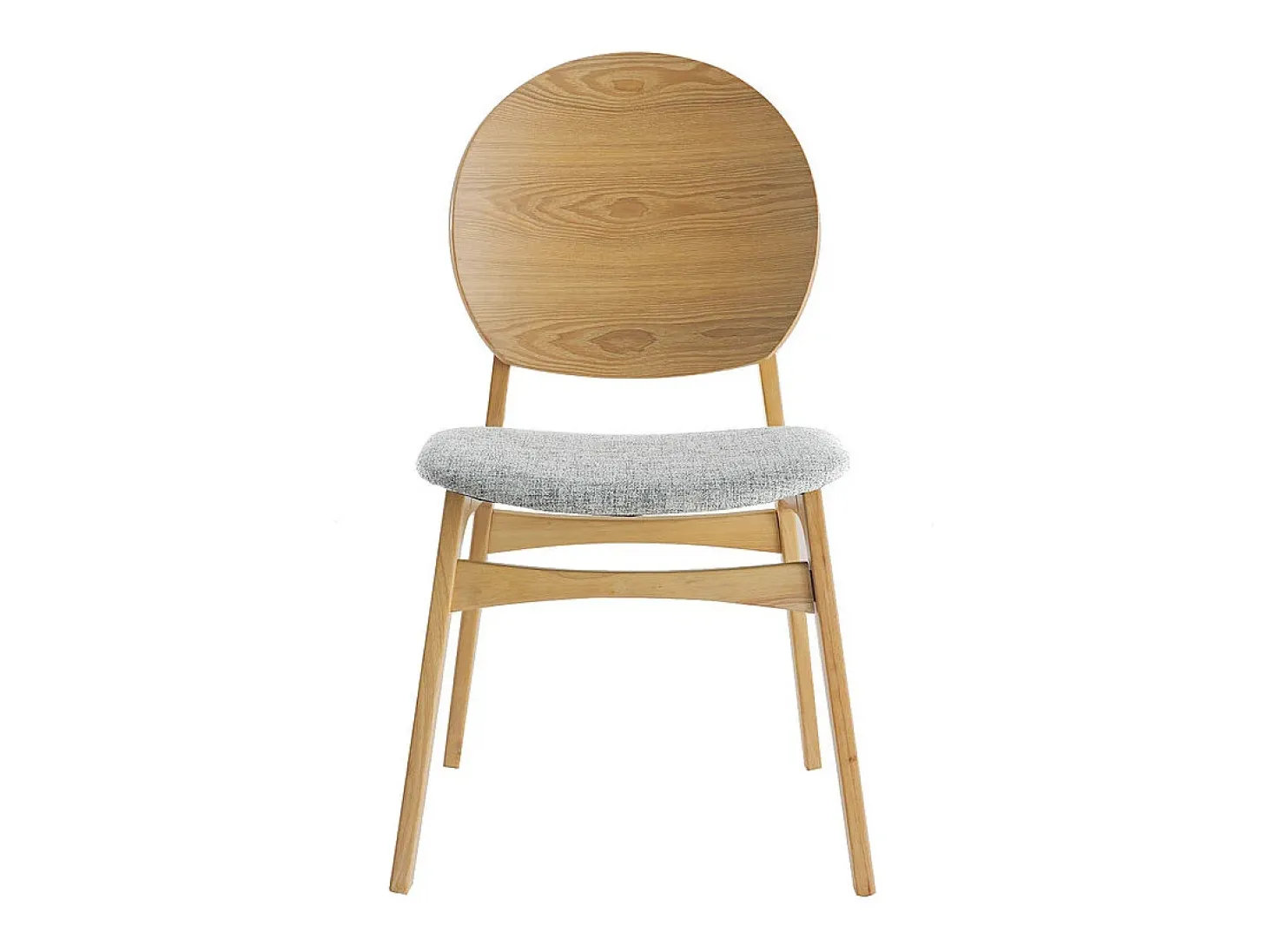 Sillas nórdicas en madera clara y tejido gris (lote de 2) ELTON
