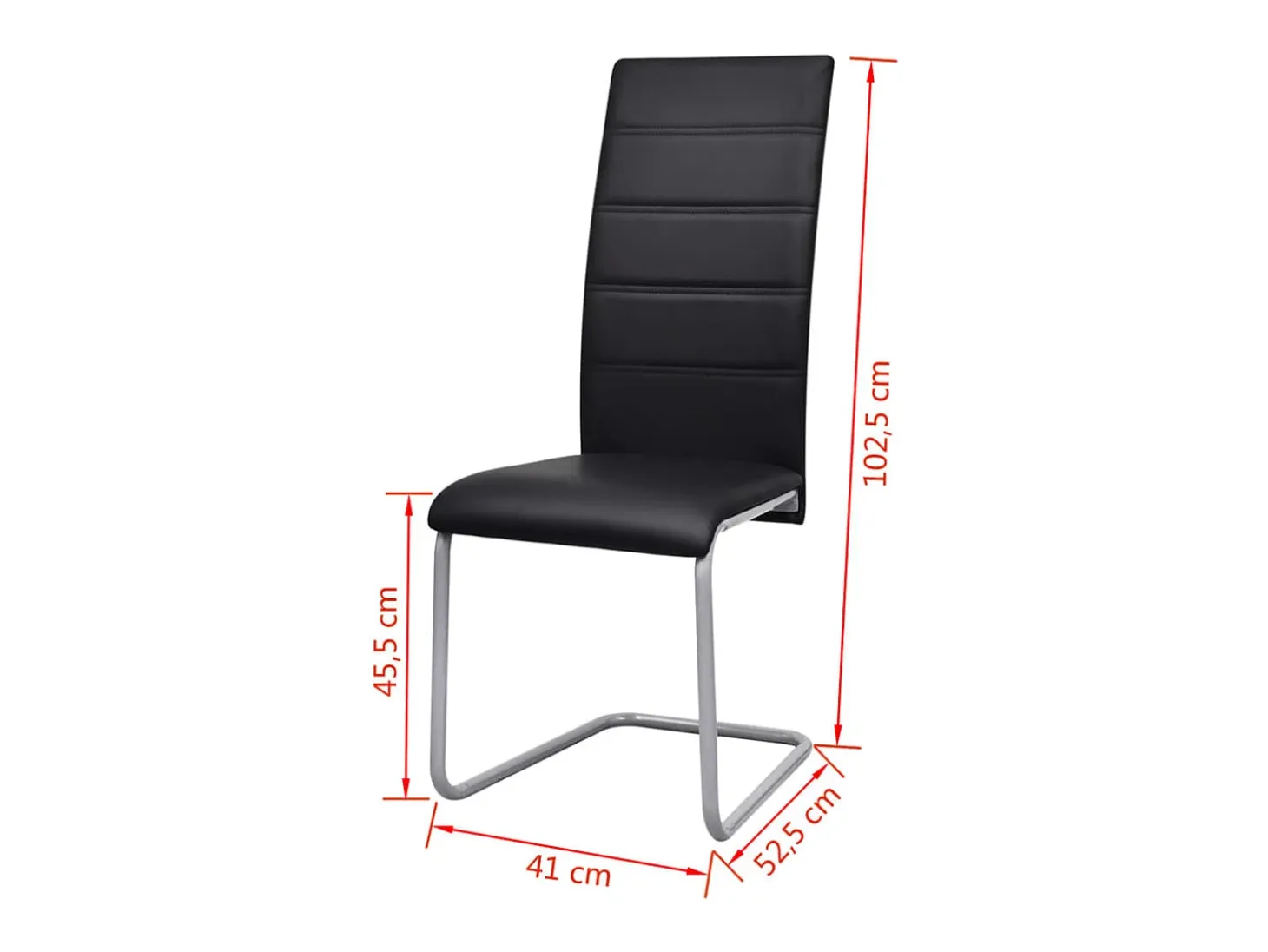 Sillas voladizas de comedor 6 unidades cuero sintético negro