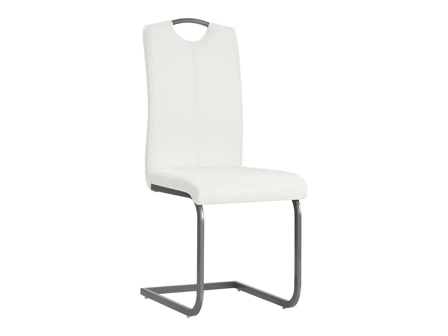 Sillas voladizas de comedor 4 unidades cuero sintético blanco