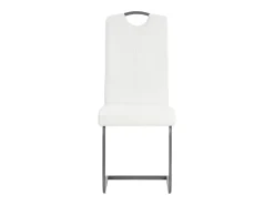 Sillas voladizas de comedor 4 unidades cuero sintético blanco