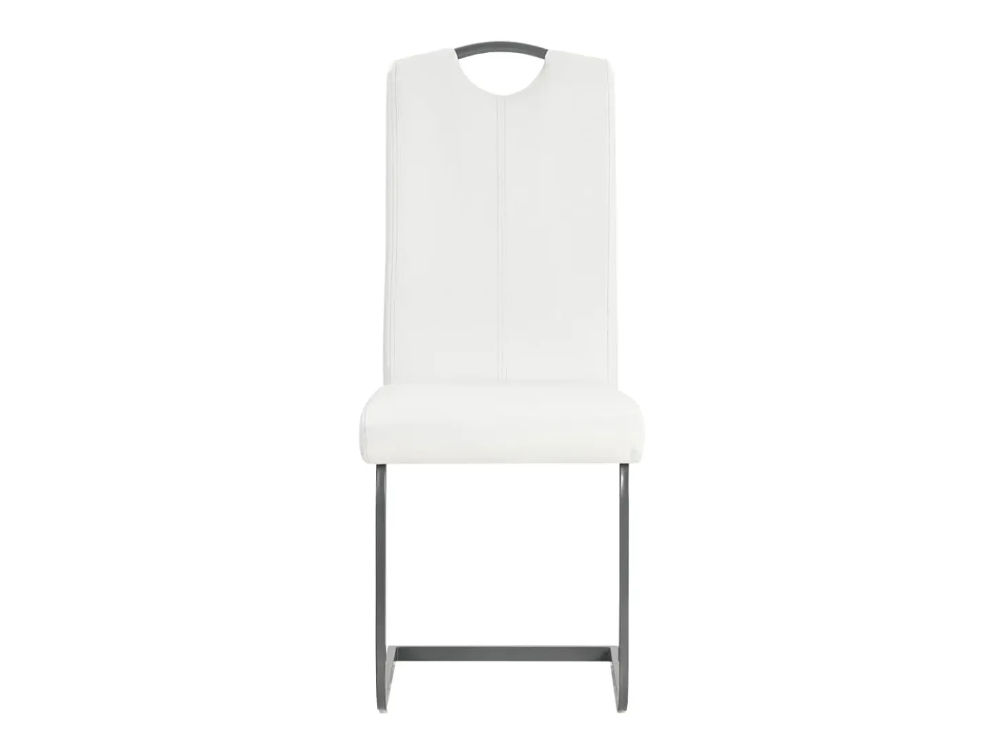 Sillas voladizas de comedor 4 unidades cuero sintético blanco