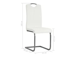 Sillas voladizas de comedor 4 unidades cuero sintético blanco