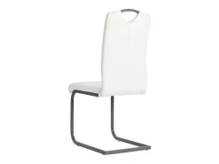 Sillas voladizas de comedor 4 unidades cuero sintético blanco