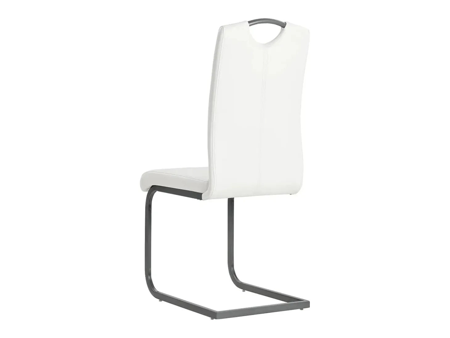 Sillas voladizas de comedor 4 unidades cuero sintético blanco