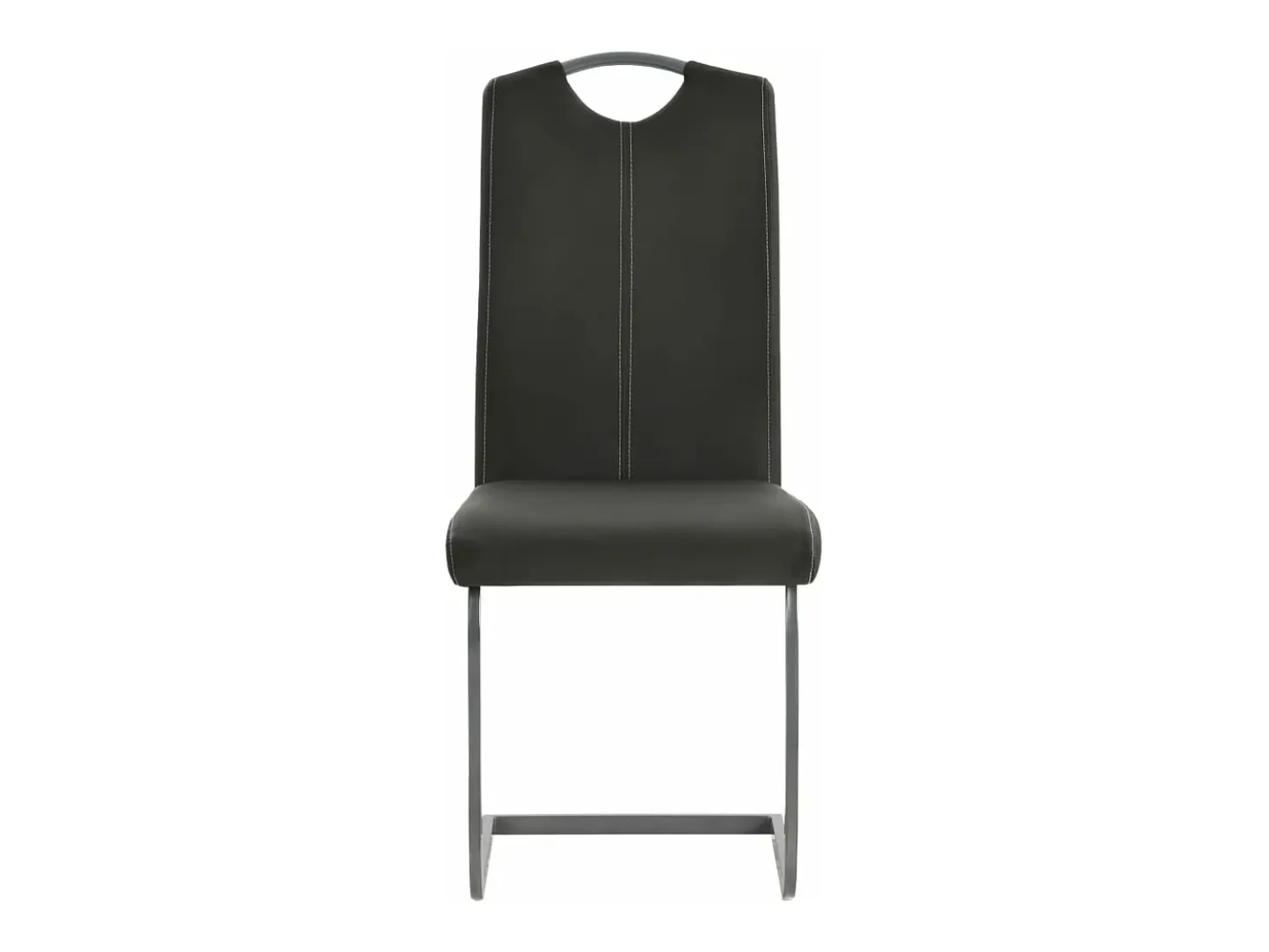 Sillas voladizas de comedor 2 unidades cuero sintético gris