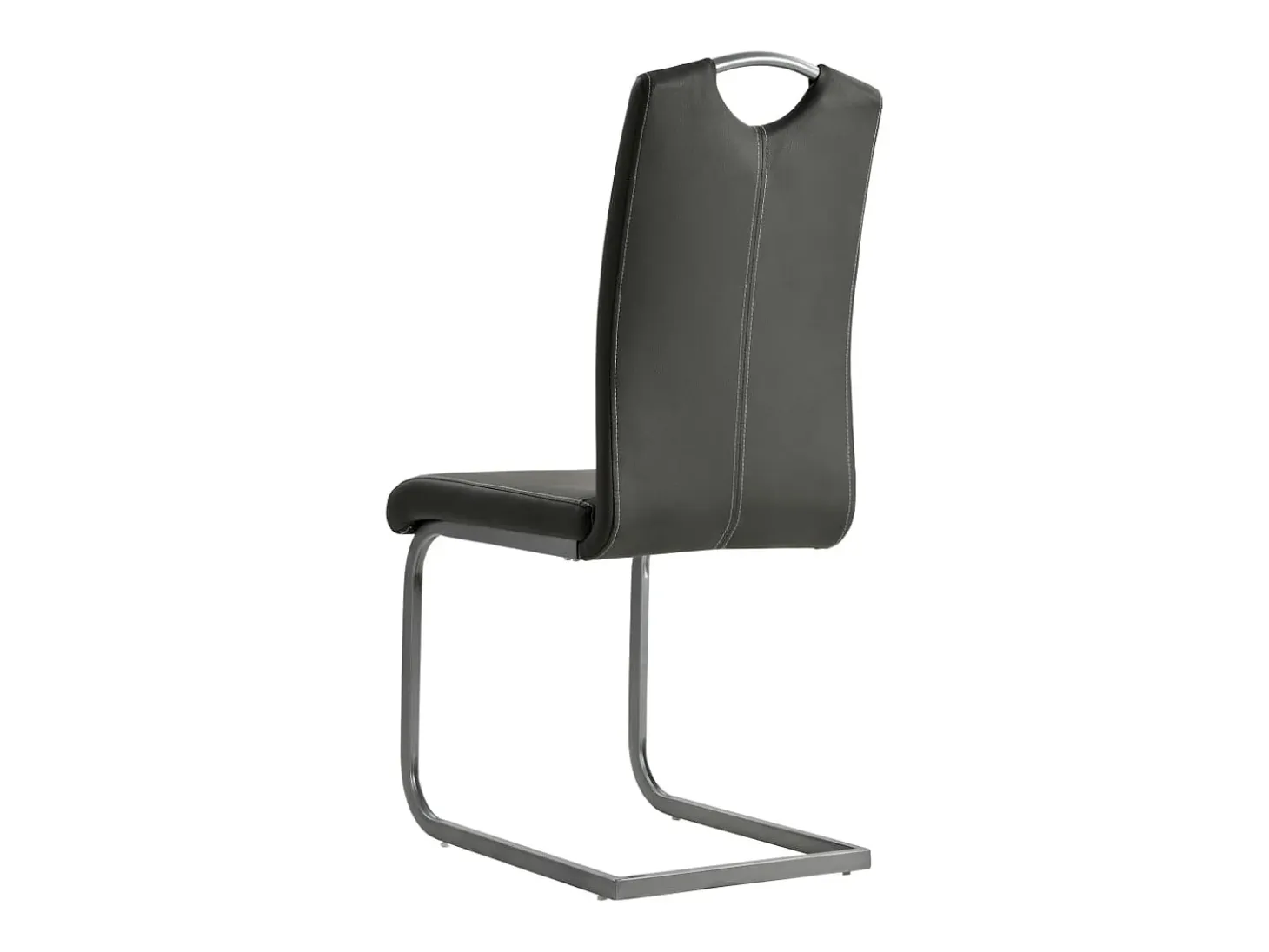 Sillas voladizas de comedor 2 unidades cuero sintético gris