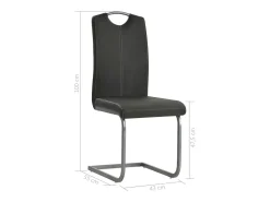 Sillas voladizas de comedor 2 unidades cuero sintético gris