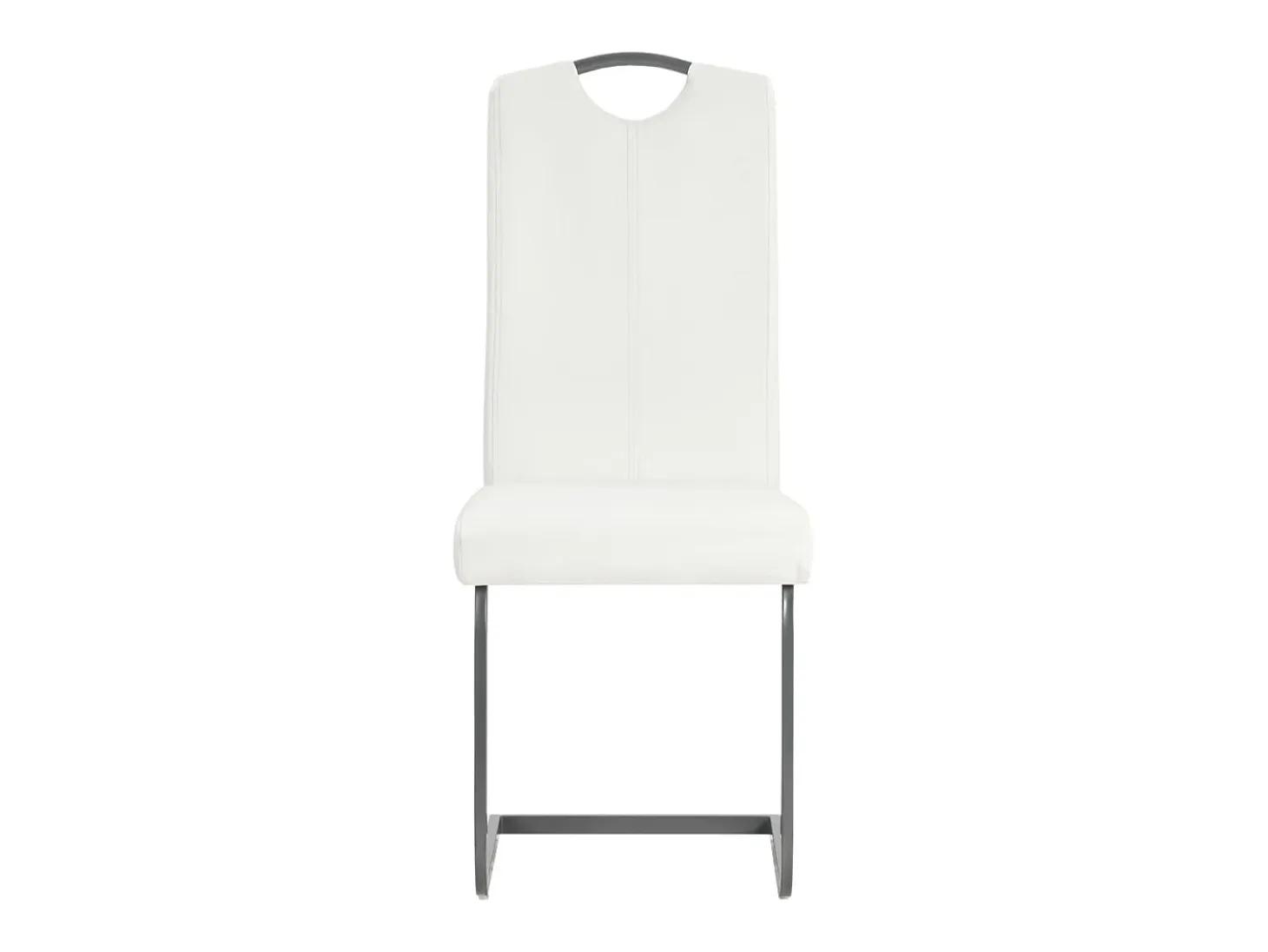 Sillas voladizas de comedor 2 unidades cuero sintético blanco