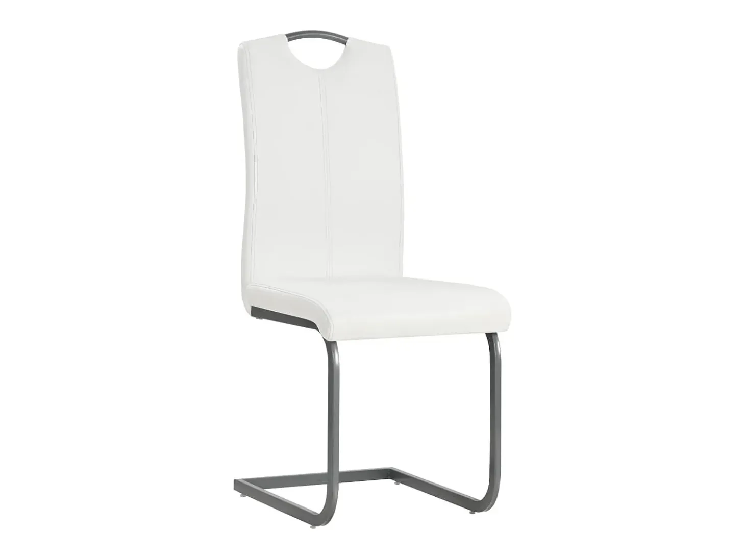 Sillas voladizas de comedor 2 unidades cuero sintético blanco