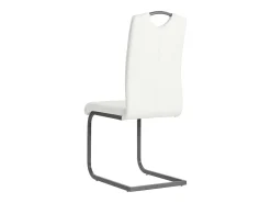 Sillas voladizas de comedor 2 unidades cuero sintético blanco