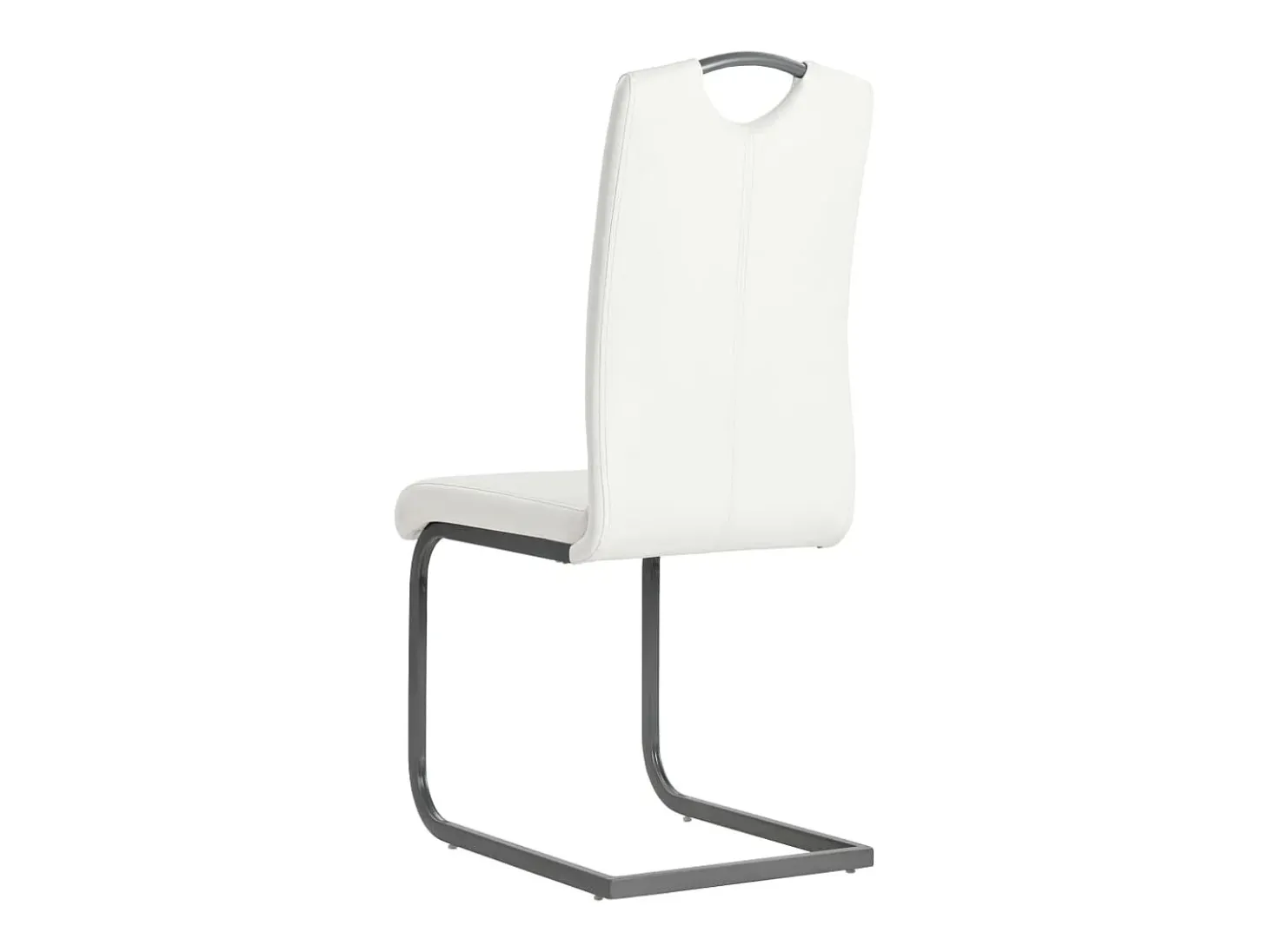 Sillas voladizas de comedor 2 unidades cuero sintético blanco