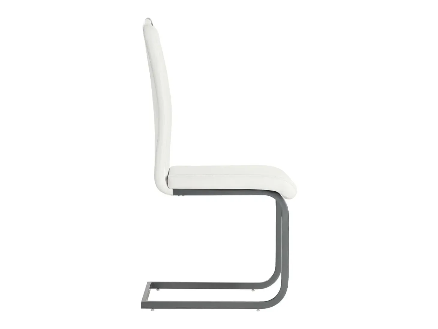 Sillas voladizas de comedor 2 unidades cuero sintético blanco