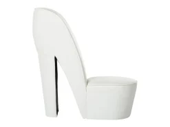 Sillón con forma de zapato de tacón cuero sintético blanco ES39188