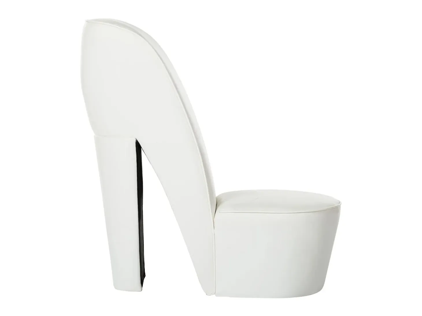 Sillón con forma de zapato de tacón cuero sintético blanco ES39188