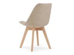 Sillón confort Bertil de madera maciza y tela beige
