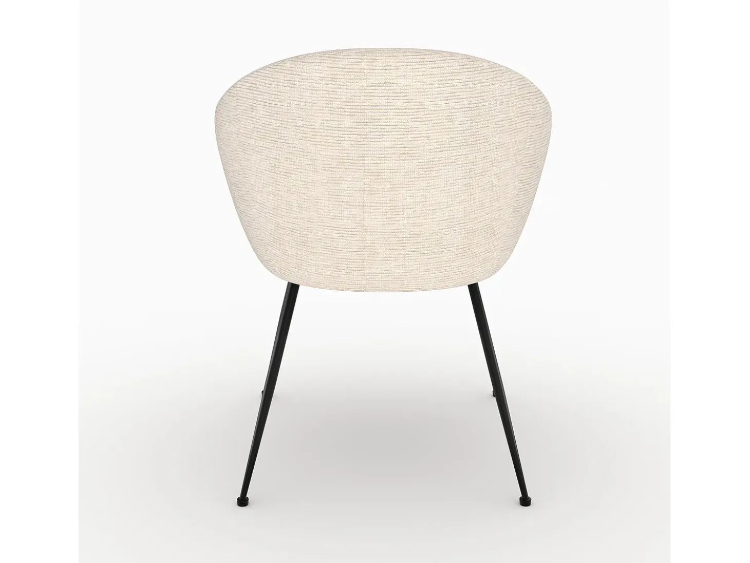 Sillón de comedor en tela blanco jaspeado y patas de metal negro - Socky