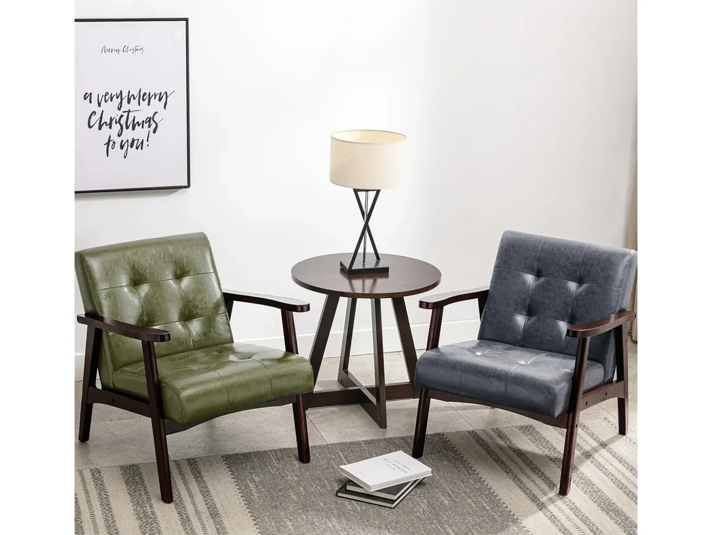 Sillón de madera sólida con diseño escandinavo moderno - gris de cuero natural hipoalergénico para sala de estar, oficina o dormitorio, dimensiones 67x76x76 cm