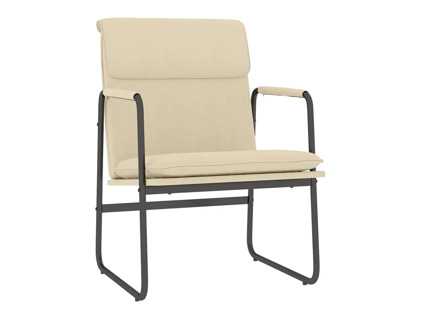 Sillón de relax tela color crema 55x64x80 cm ES63020