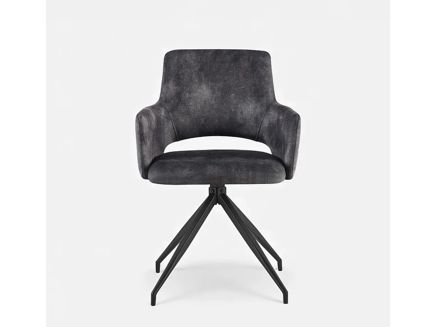 Sillón de tela efecto terciopelo con patas de metal Lysandra - Antracita